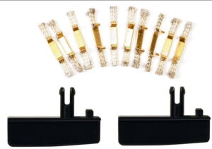 Carrera 8 Contact Brushes + 2 Black Guide Keels (Standard)