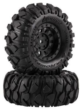 Louise RC CR Rowdy 1.0"  Scale Black Rim MTD Set (Fits: 1/18&1/24) 2pc