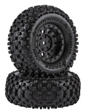 Louise RC CR Uphill 1.0"  Scale Black Rim MTD Set (Fits: 1/18&1/24) 2pc