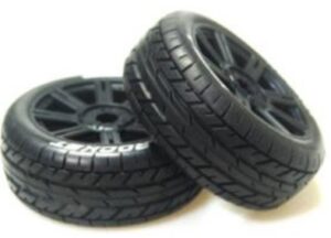 Louise RC B-Rocket Black Rim Buggy Wheel Set 1/8 (Soft)