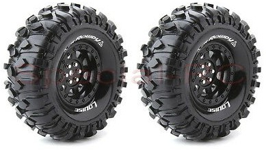 Louise RC CR Rowdy 1.9" Crawler Black Mag/Tyre Set (2pc)