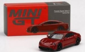 Die-Cast Porche Taycan Turbo S Carmine Red RHD 1/64