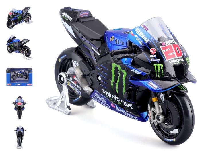 Die-Cast YAMAHA YZR-M1 MONSTER ENERGY MOTOGP 2021 - #20 FABIO QUARTARARO 1/18