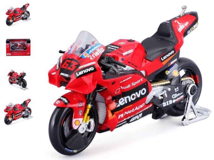 Maisto DUCATI DESMOSEDICI LENOVO TEAM MOTOGP 2021 - #63 FRANCESCO BAGNAIA 1/18