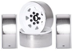 White Beadlock 1.9" Steel Crawler Wheels 4pc