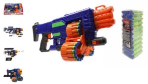 SAVAGE SPIN TRIPLE DRUM MOTORIZED BLASTER WITH 145 DARTS (53CM LONG)