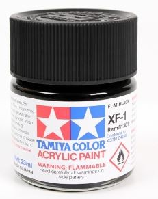 Tamiya XF-1 Flat Black Acrylic (23ml)