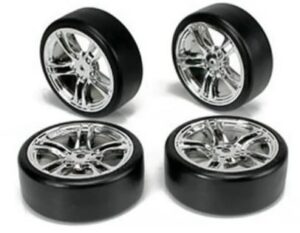 E4D 5 Spoke Black w Hard Drift Tire (4pc)