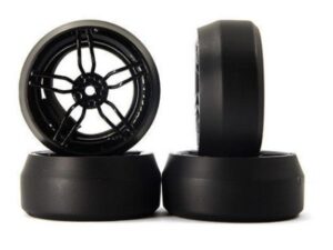 Spec D SS Wheel + 3 Offset Black & Hard Drift Tire Set 1/10 (4pc)